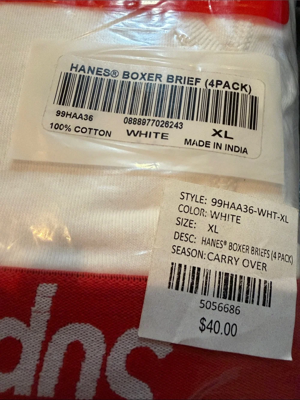 SUPREME/HANES BOXER BRIEFS (4 PACK) - XL / XG